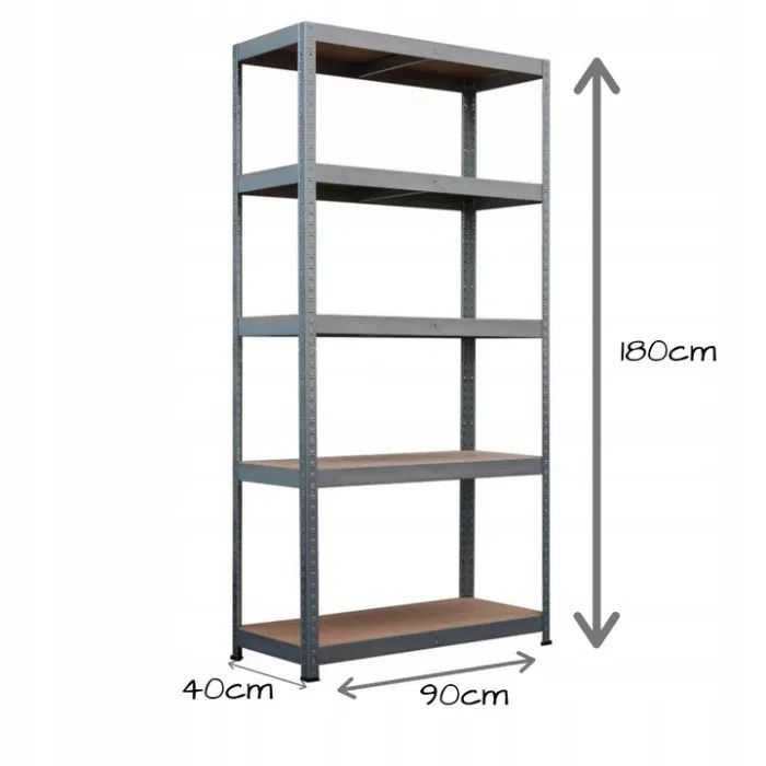 Regał metalowy ocynkowany magazynowy 180x90x40 5 PÓŁEK MOCNY POLSKI