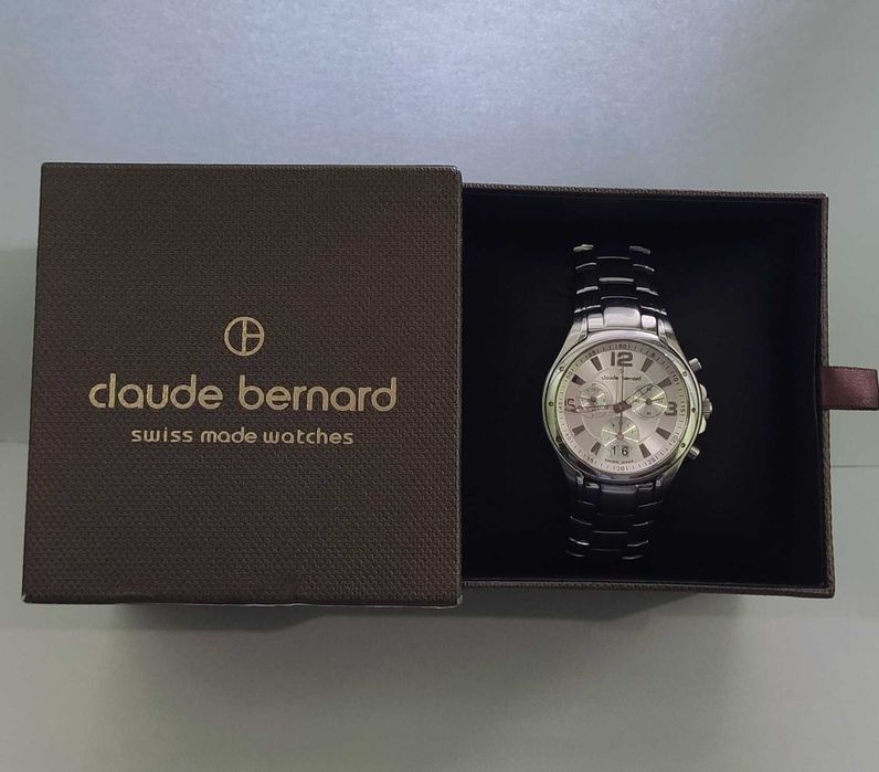 Мужские оригинальные швейцарские кварцевые часы Claude Bernard
