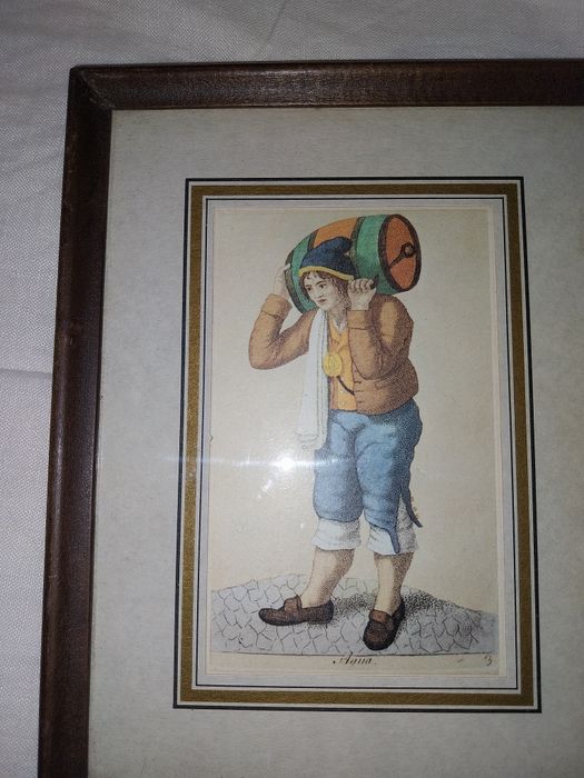 Gravura emoldurada em quadro de madeira.  titulo  Água
16 cm por 20 cm