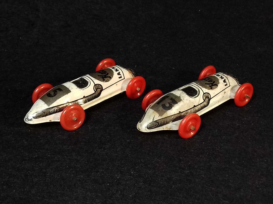 2 Haribo Lakrids - 1950's Tinplate Racer Cars - made in Germany