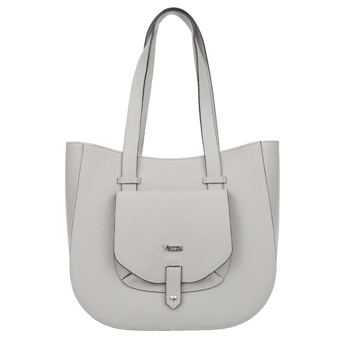 VEZZE torebka skórzana klasyczna z długimi rączkami V548 j.szara