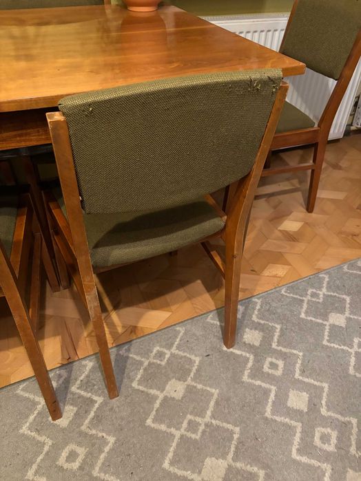 Stół rozkładany PRL + 6 krzeseł