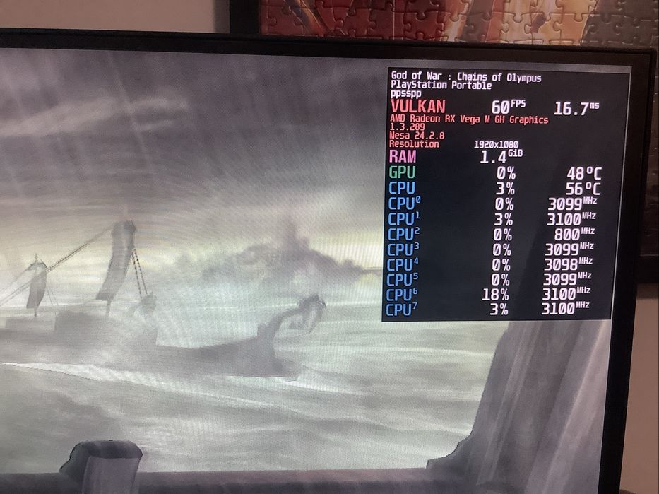 Chuwi HiGame Batocera (i7-8709G i VegaM 4GB HBM2) emuluje WiiU w 60fps