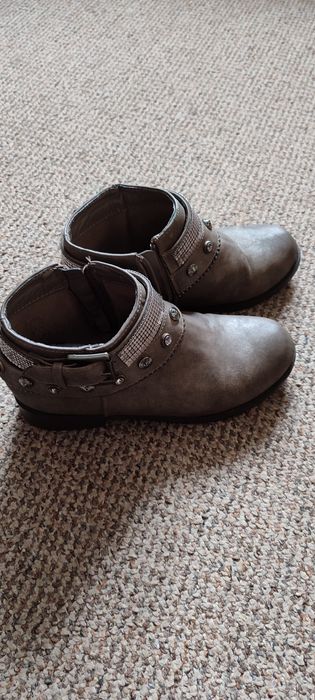 Botki 38 szaro srebrne niskie