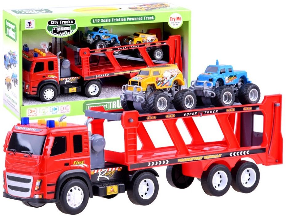 Auto tir laweta dźwięk światło + autka ZAU0013