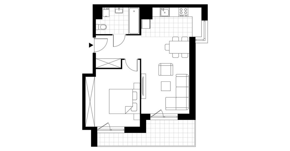 2-pokojowe mieszkanie 45m2 + loggia