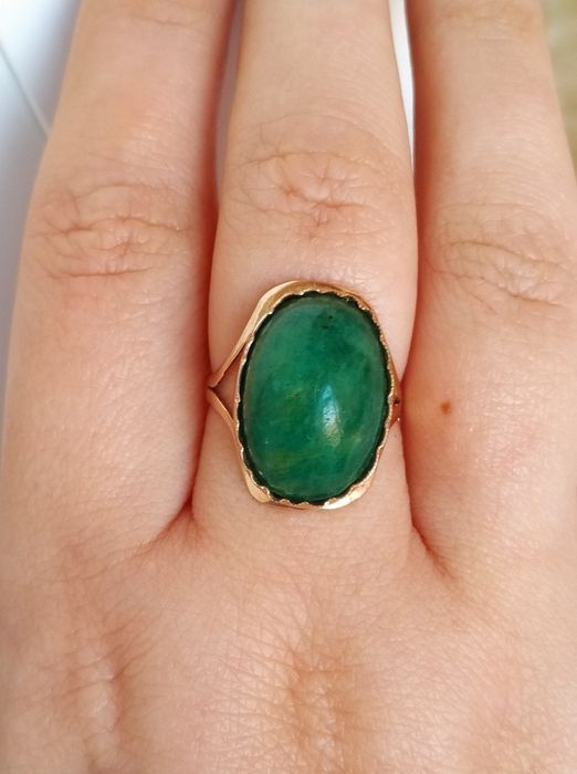 Золота каблучка р. 18 з хрізоколою 583