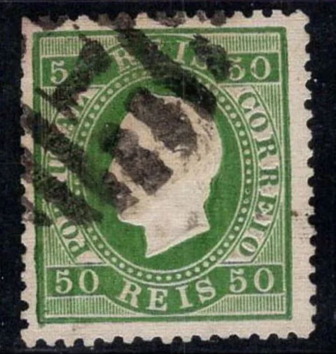 1870/1876 Selo da Série de D° Luís I Fita Direita Usado