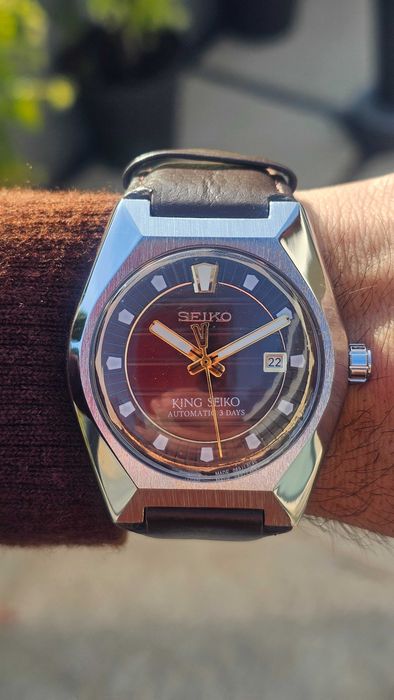 Relógio Automático King Seiko Vanac Castanho Dourado