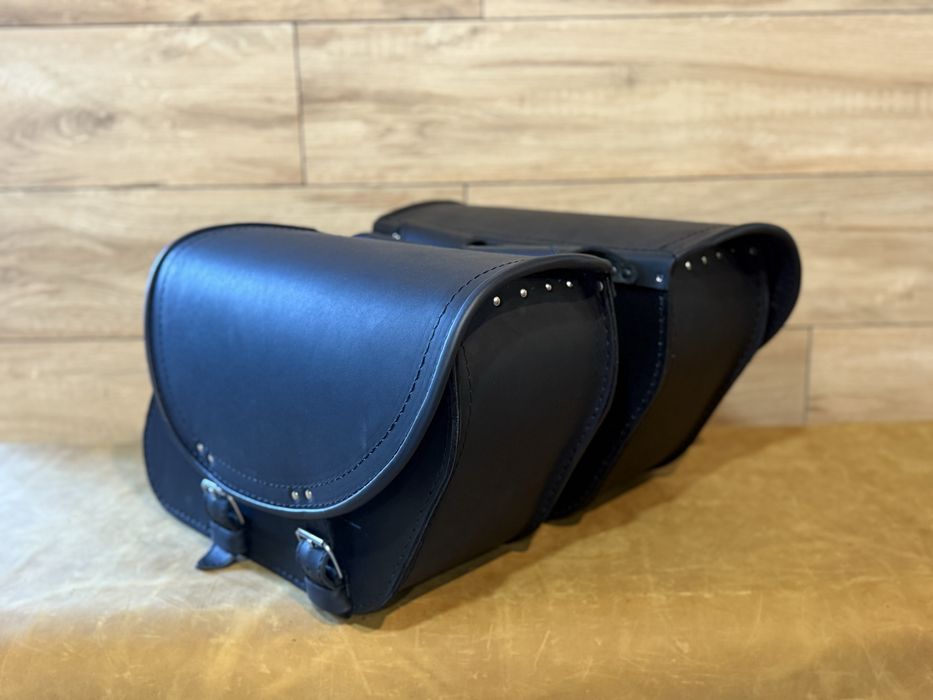 sakwy skórzane motocyklowe czarny mat