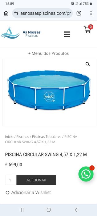 Piscina circular desmontável (ótimo estado)  Nova - 599€