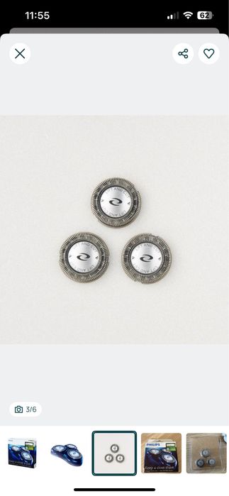 Philips Pack 3 cabeças de corte HQ56 lâminas - Novo