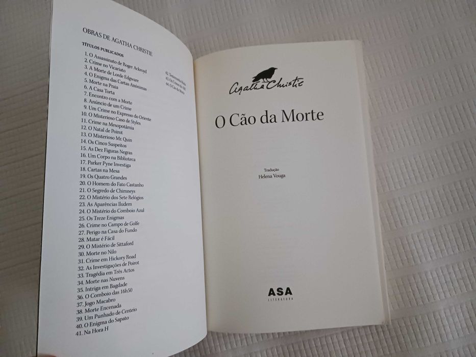 Livro O cão da morte, nº44 de Agatha Christie