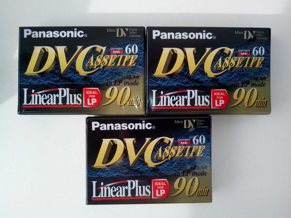 Trzy sztuki zestaw kasety Panasonic MiniDV 60/90