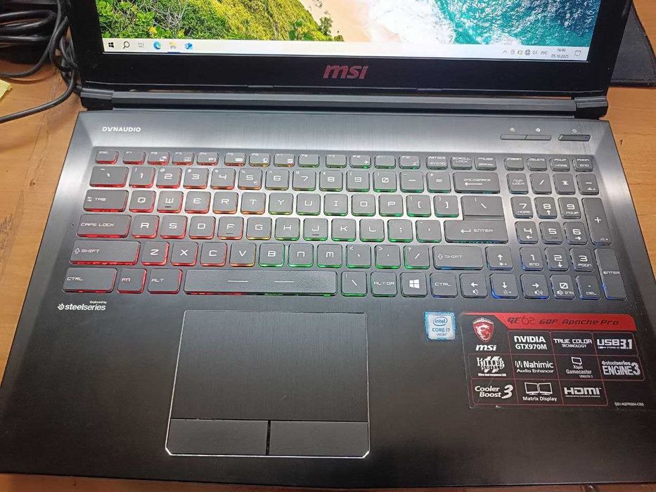 Игровой ноутбук MSI Gaming i7 6700HQ 16GB SSD 256GB GTX 970 RGB