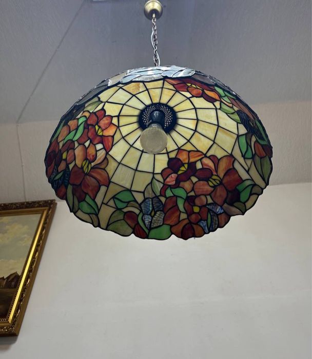 Люстра стельова підвісна у стилі Тіффані вітраж 7549