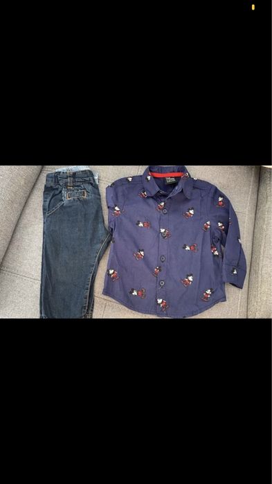 ansy Zara + koszula MyszkaMiki Primark roz.68/74