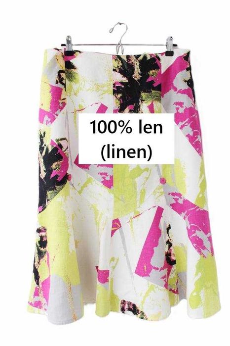 Lniana spódnica vintage Mac Scott 100% len