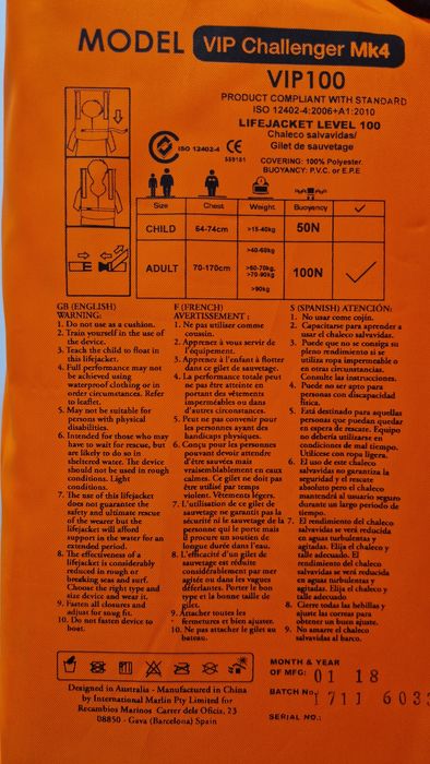 Colete Salva-vidas 100N