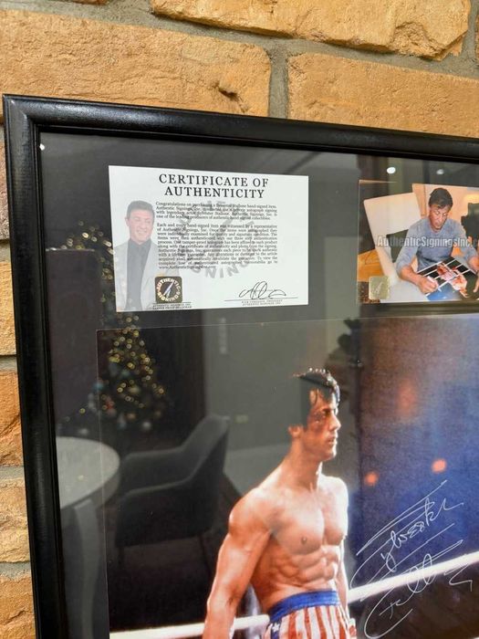 Oryginalne zdjęcie plakat z autografem Rocky IV Sylvester Stallone