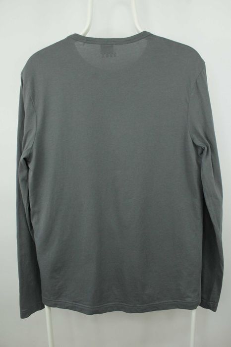 Легкий бавовняний лонгслів футболка Boss Gray Cotton Regular Fit Longsleeve Розмір М