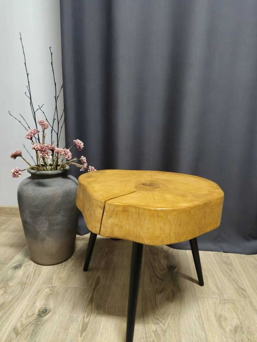 Stolik kawowy plaster drewna