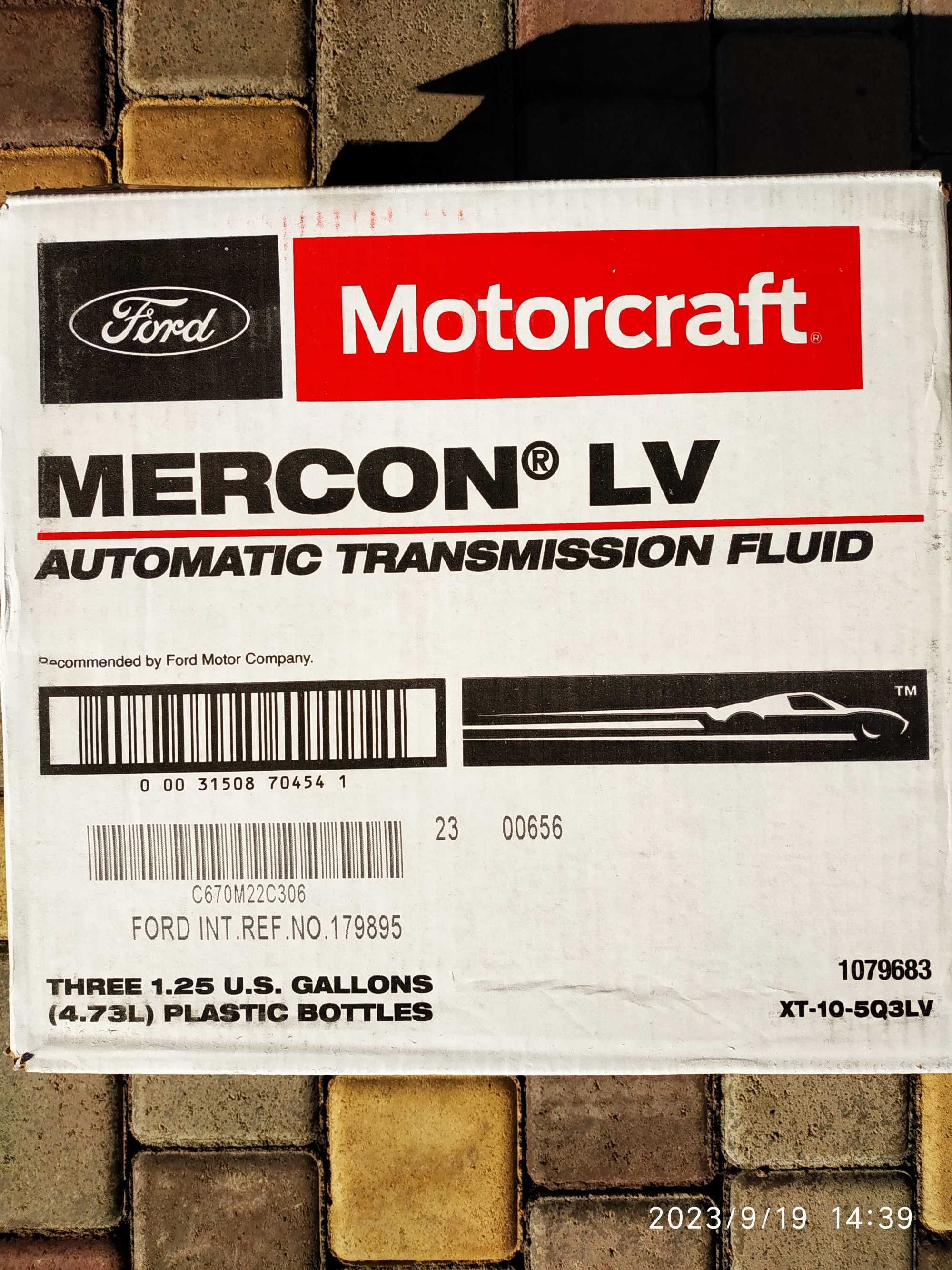 Motorcraft Mercon LV Automatic Transmission Fluid XT105Q3LV Case of 3- 5  QT.'s