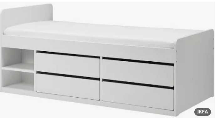 Cama Släkt - 90x200 | 4 Gavetões - estrado ripas
