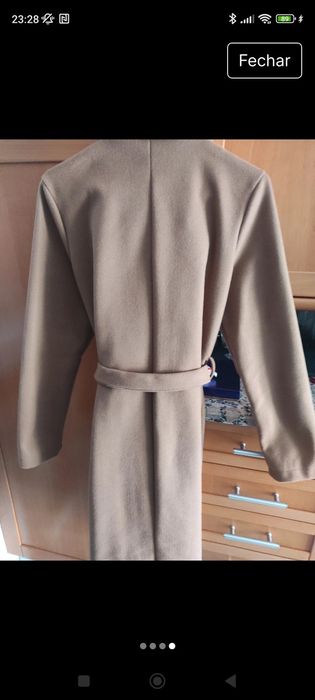 Casaco comprido camel