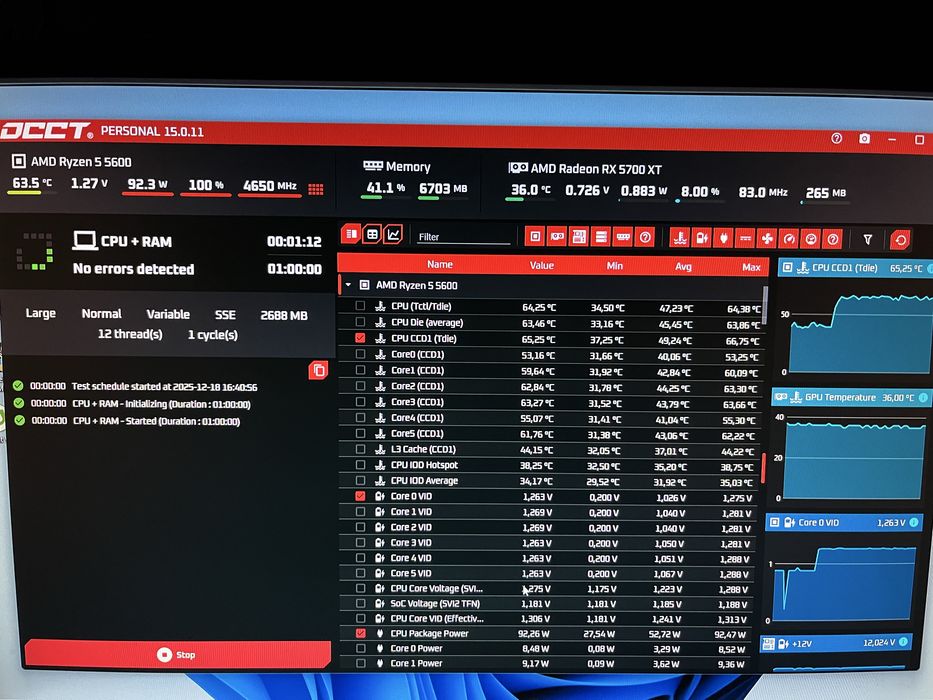 Игровой Компьютер ПК Ryzen 5 5600 Х/ RX 5700 XT / 16GB / 1TB M.2