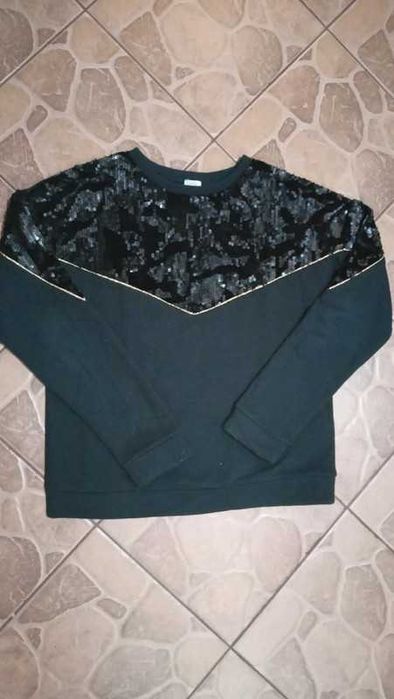 Bluza z cekinami S elegancka czarna