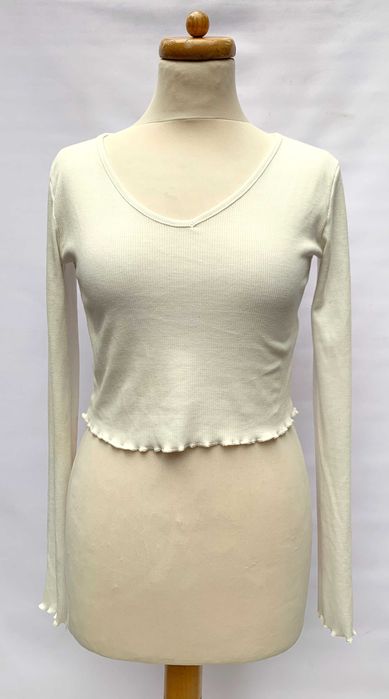 Bluzka Biała Top Na Kd M 38 Prażki Krótka