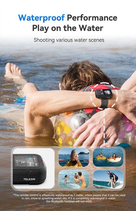 Wodoodporny pilot TELESIN Bluetooth do GoPro Hero 13/12/11/10/9/8