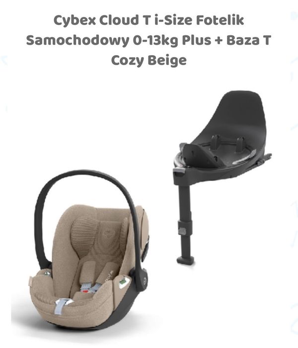 Fotelik samochodowy CYBEX Cloud T i-size 0-13kg+baza T Cozy Beige
