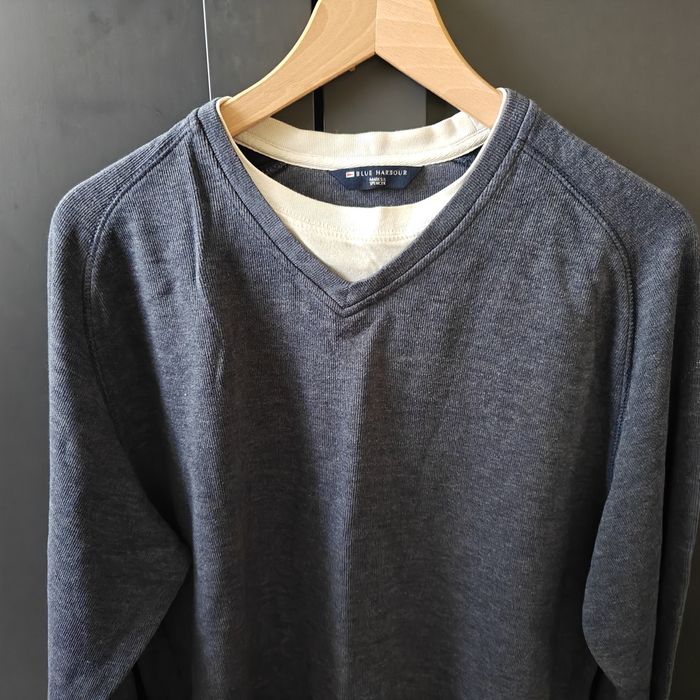 Bluzka sweterek prążkowana długim rękawem bawełna S M blue harbour