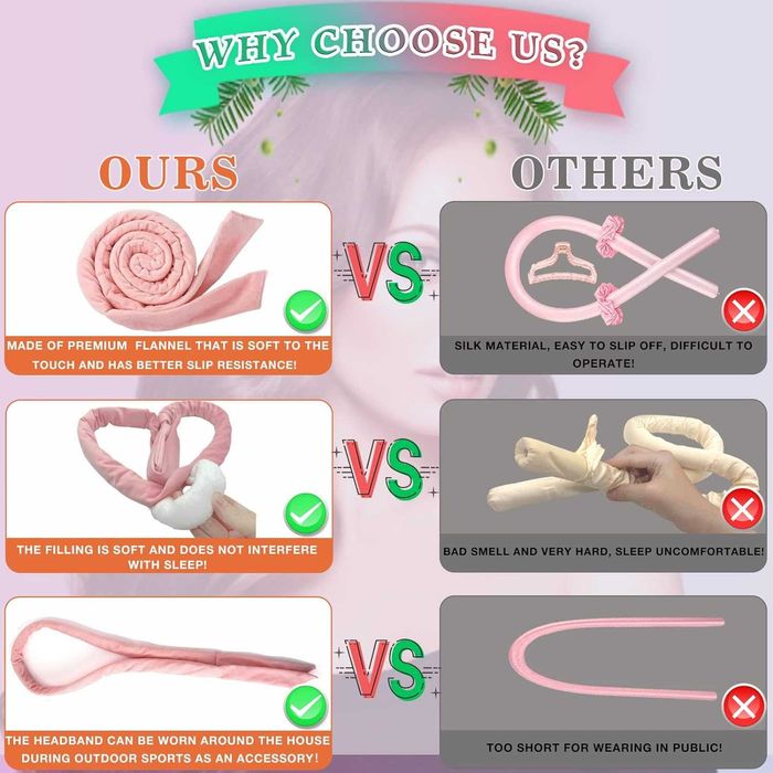 Modelador de cabelo sem calor para ondas e caracóis [várias cores]NOVO