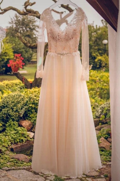 Boho zwiewna koronkowa suknia ślubna Gala Arizona rozmiar 36