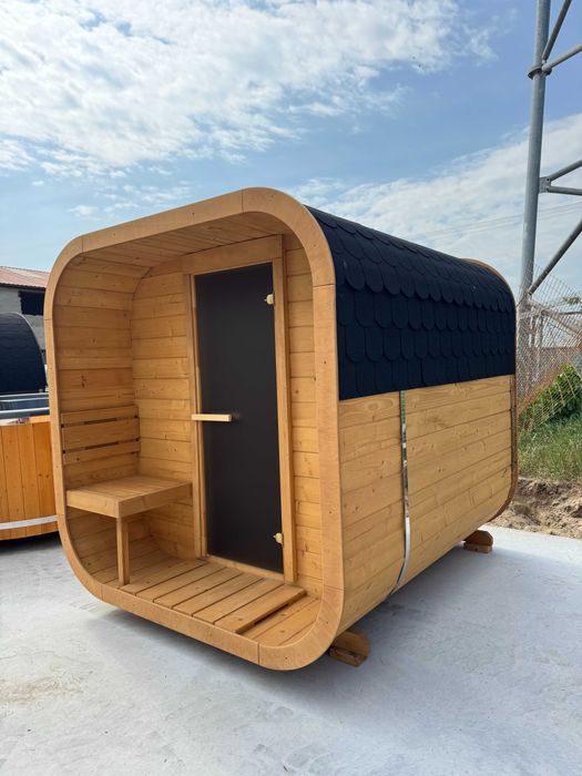 Sauna ogrodowa Studio Quadro RELAX 270 cm | Taras + piec do wyboru | Od ręki