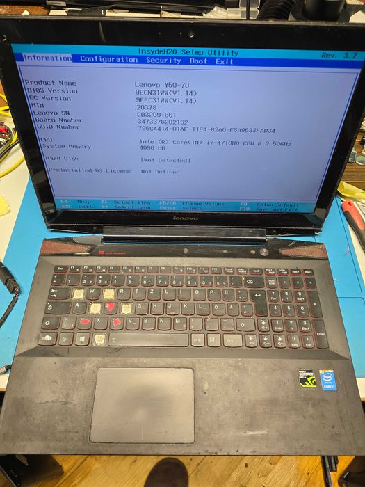 lenovo Y50-70 працює i7-4710HQ/GTX 860M/4Gb на відновлення, запчастини