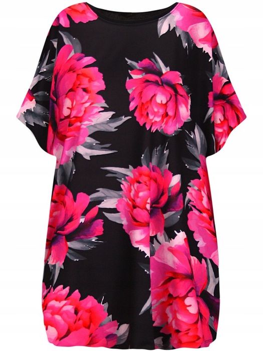 Kobieca Bluzka Z Uroczym Nadrukiem 50/52 5xl/6xl