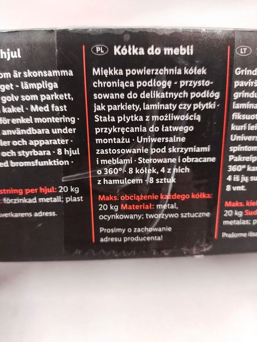 Kółka do mebli Parkside