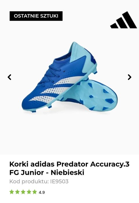 korki adidas predator roz 23