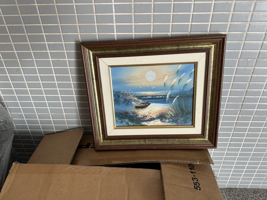 Quadro bonito Pôr do Sol sobre o oceano