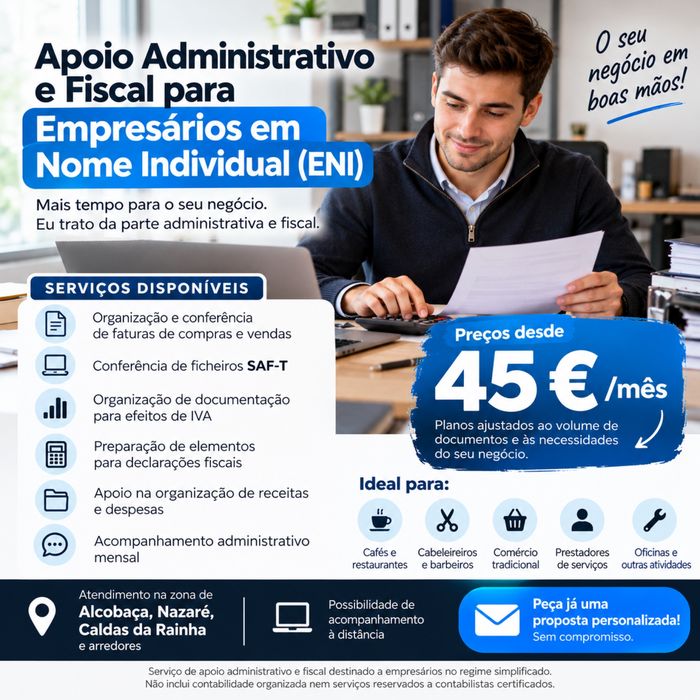 Apoio Administrativo e Fiscal para Empresários em Nome Individual (ENI)