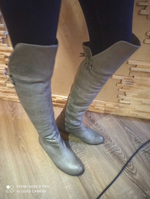 Шкіряні ботфорди