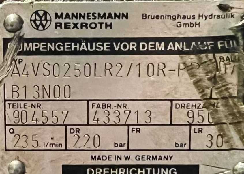 MANNESMANN Rexroth A4VSO250LR2/10R-PPB13N00 Pompa hydrauliczna
