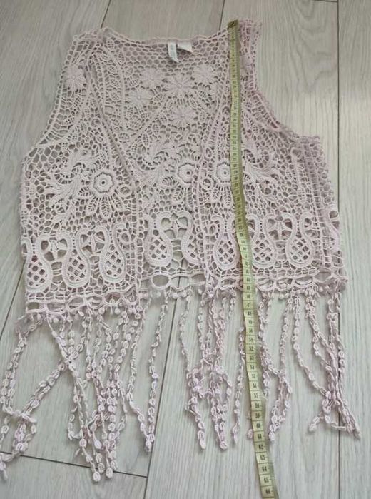 Kamizelka haftowana krótka narzutka plażowa HM rozm XS