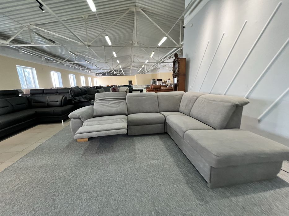 Виставковий диван стан новий розкладний диван тканина сірий реклайнер