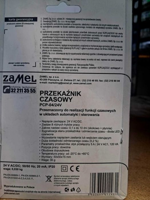 Przekaźnik czasowy PCP-04/24V