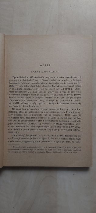 Eugenia Grandet - Honore Balzac 1955r Wydawnictwo Ossolińskich Wrocław